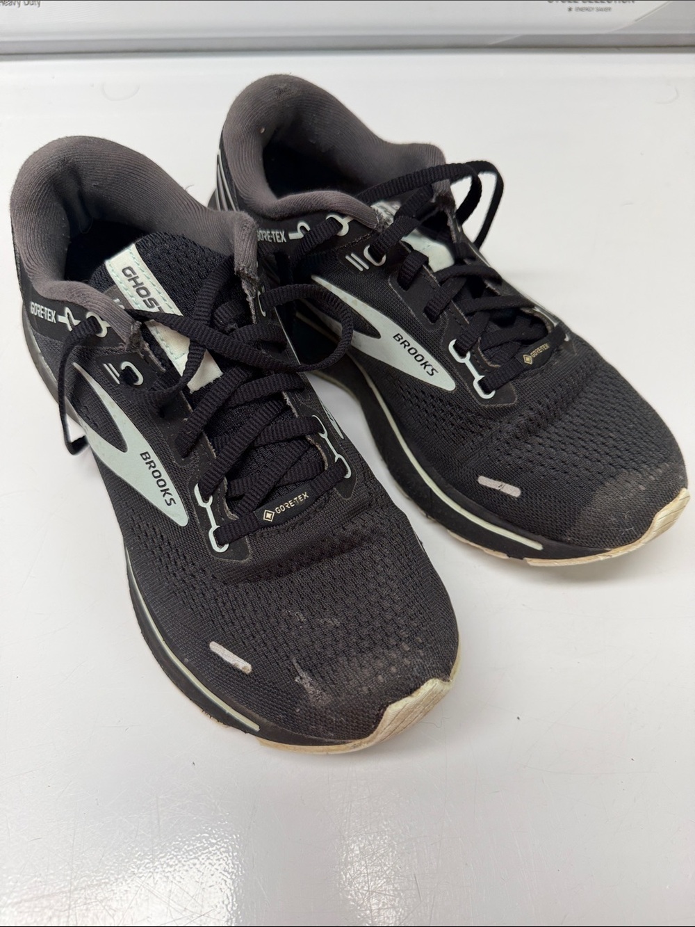 Brooks Black and Light Gray Ghost 14 size 8 women Gore-Tex Running Shoes